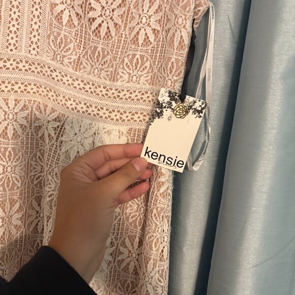 kensie Women's Lace Fit & Flare Dress - Picture 3 of 4